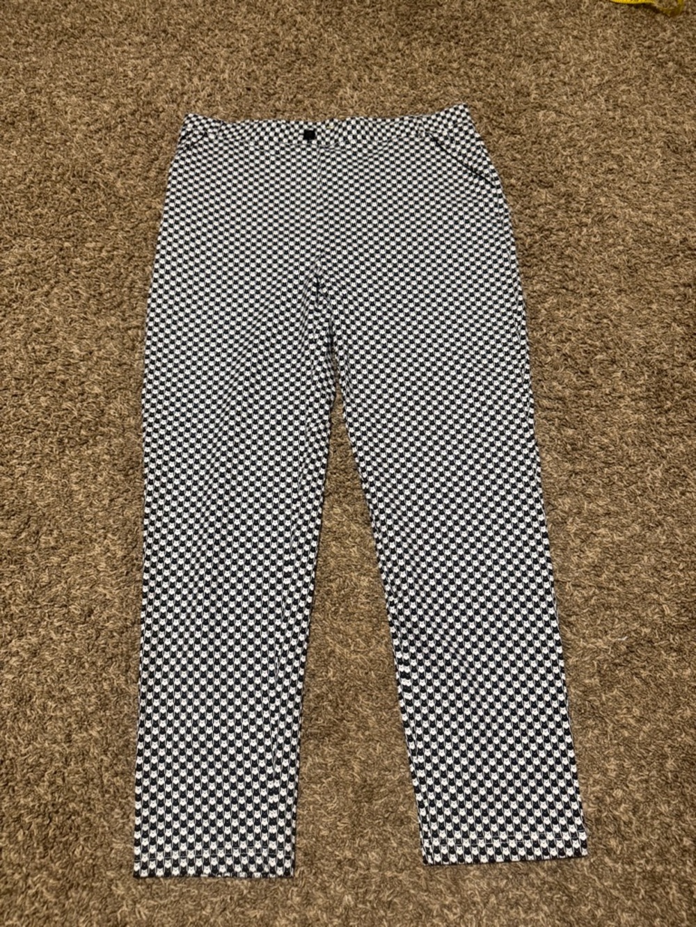Betabrand Black & White Checker (see notes- cats tooth) Straight-Leg Pants